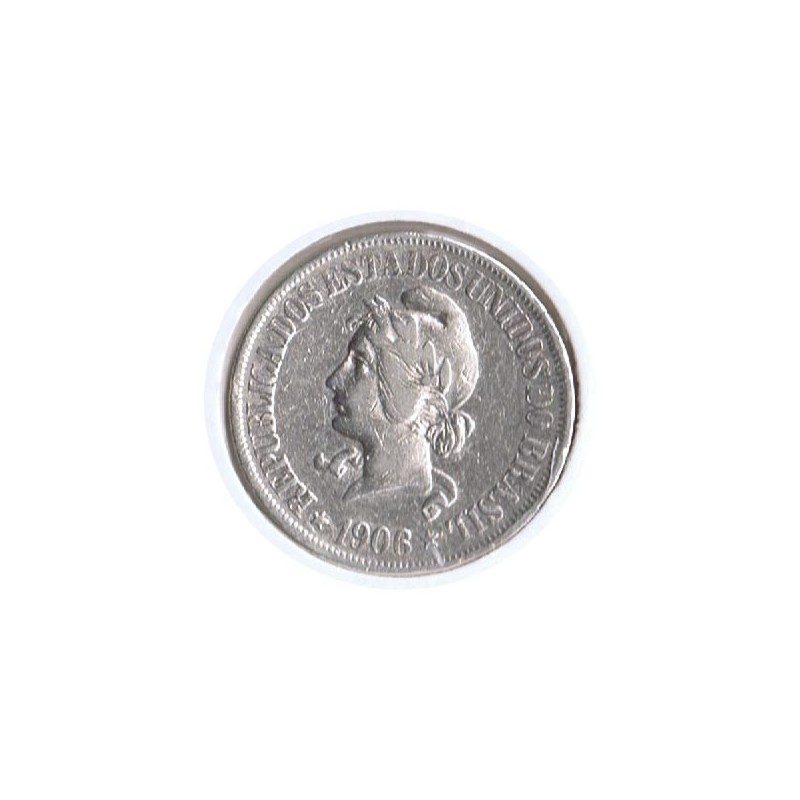 Moneda de plata 500 Reis Brasil 1906.