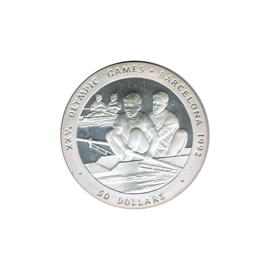 Moneda de plata 50 Dolares Niue 1989. Barcelona 1992.