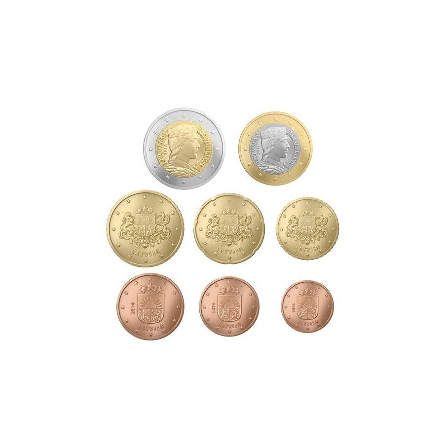 monedas euro serie Letonia 2014.
