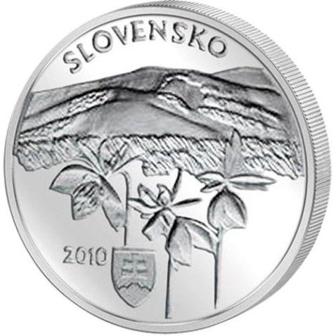 moneda Eslovaquia 20 Euros 2010 Parque Nacional Poloniny. Plata