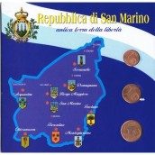 monedas euro serie San Marino 2006. 1, 2 y 5 céntimos en blister
