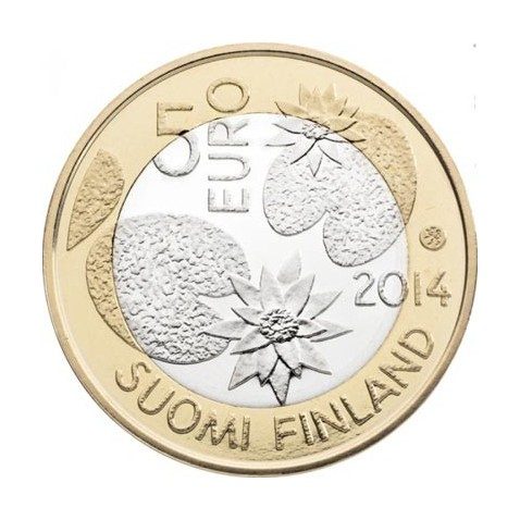 moneda Finlandia 5 Euros 2014. Naturaleza. Desierto