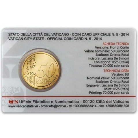 Cartera oficial euroset Vaticano 2014 (moneda 50cts.)