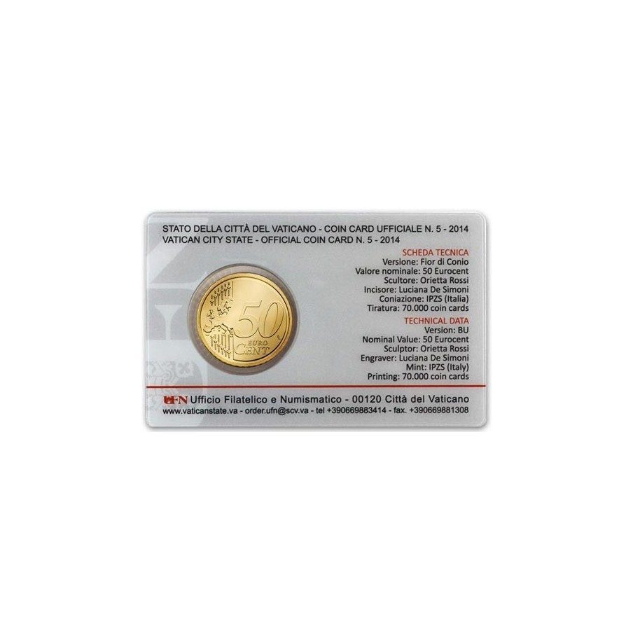 Cartera oficial euroset Vaticano 2014 (moneda 50cts.)