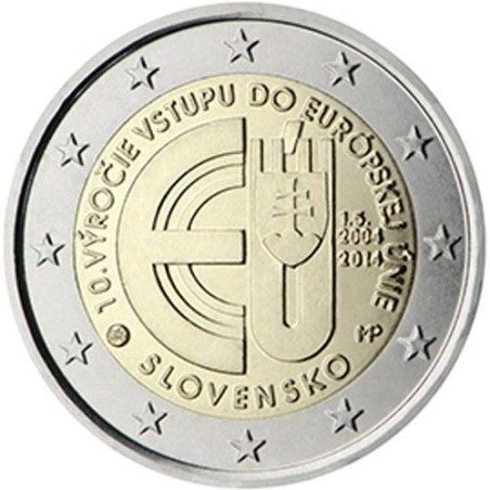 moneda conmemorativa 2 euros Eslovaquia 2014.