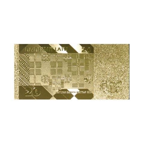 Billete de Letonia 20 Lats en oro de 24 kilates