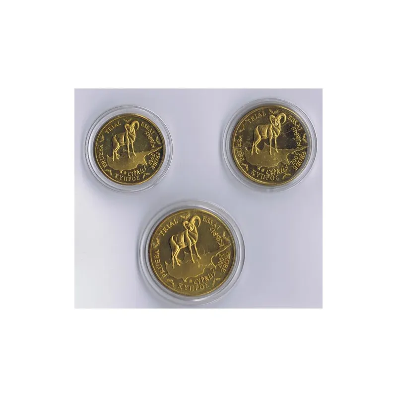 Euro prueba Chipre 10, 20 y 50 centimos de euro 2003