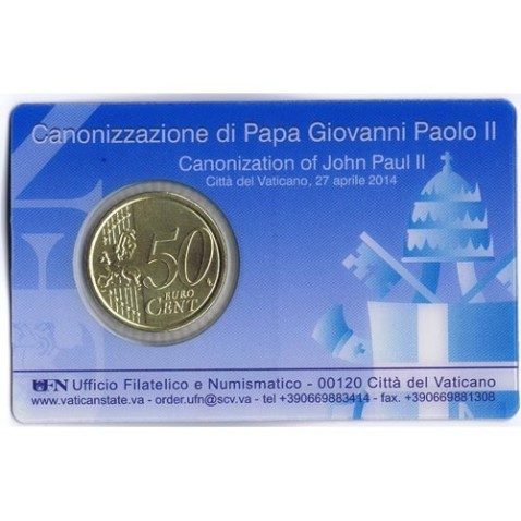 Cartera oficial euroset Vaticano 2014 (moneda 50cts.y sello)
