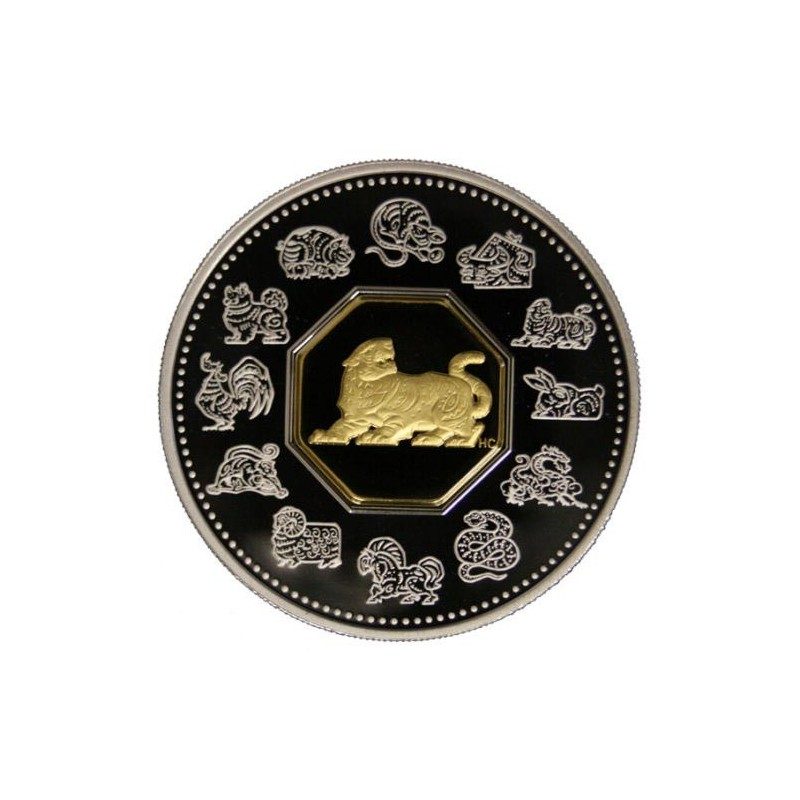 Canada 15$ (1998) Calendario Chino Tigre - Plata y Oro