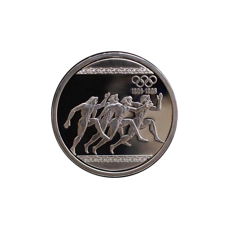 Moneda de plata 1000 Dracmas Grecia 1996 Corredores. Proof.