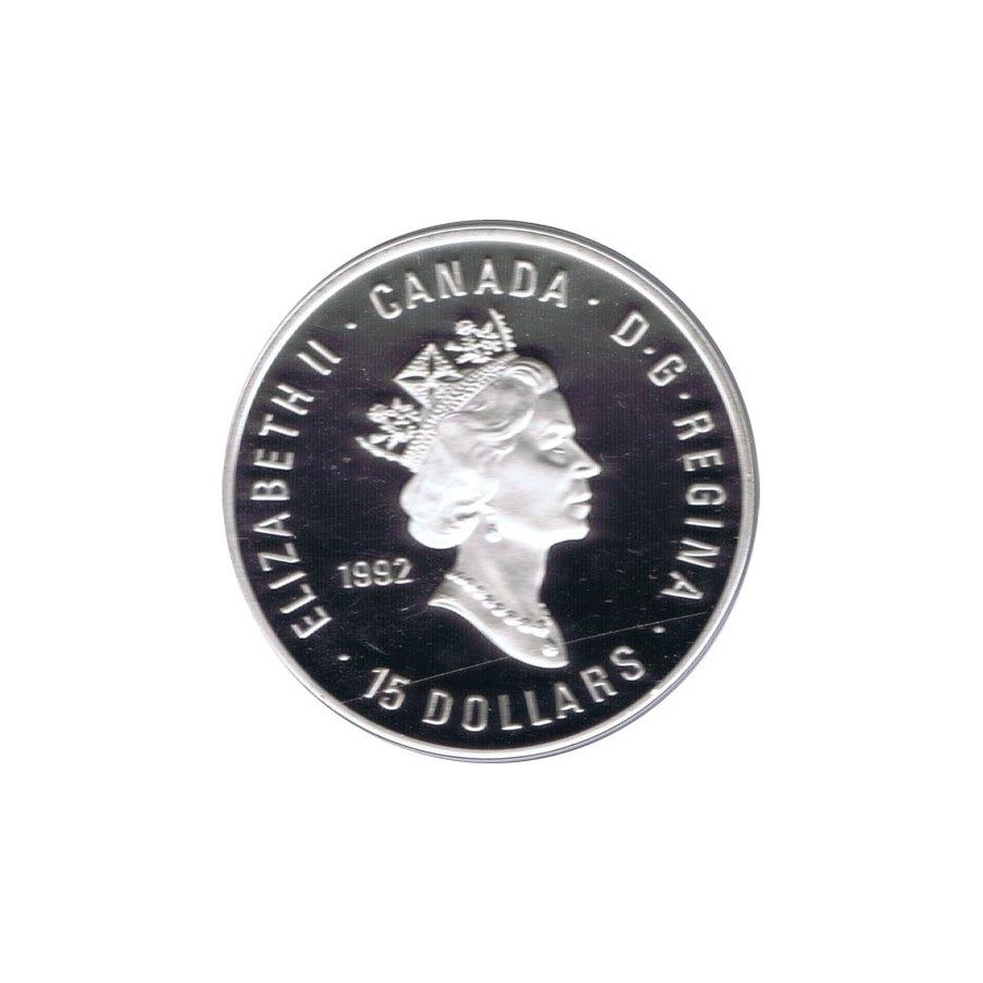 Moneda de plata 15 Dolares Canada 1992 Citius Altius Fortius