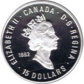 Moneda de plata 15 Dolares Canada 1992 Citius Altius Fortius