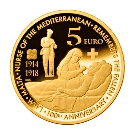 moneda Malta 5 Euros 2014 100 Años Primera Guerra Mundial