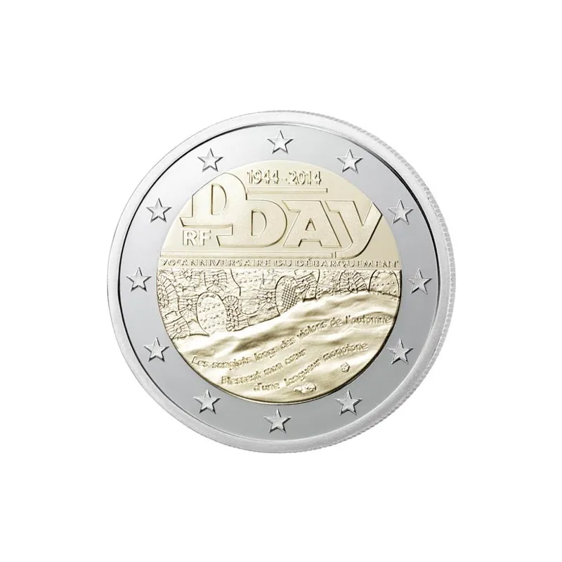 moneda conmemorativa 2 euros Francia 2014. Dia D.
