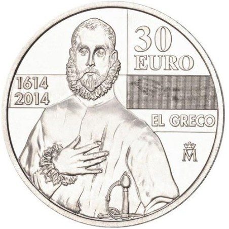 Moneda conmemorativa 30 euros 2014. IV Centenario de El Greco.