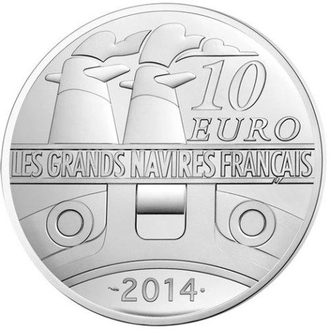 Francia 10 € 2014 Normandie. Barco. Plata.