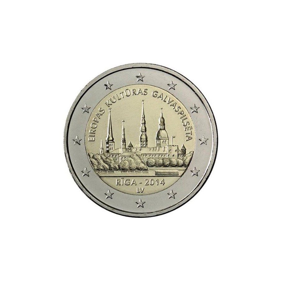 moneda conmemorativa 2 euros Letonia 2014 Riga