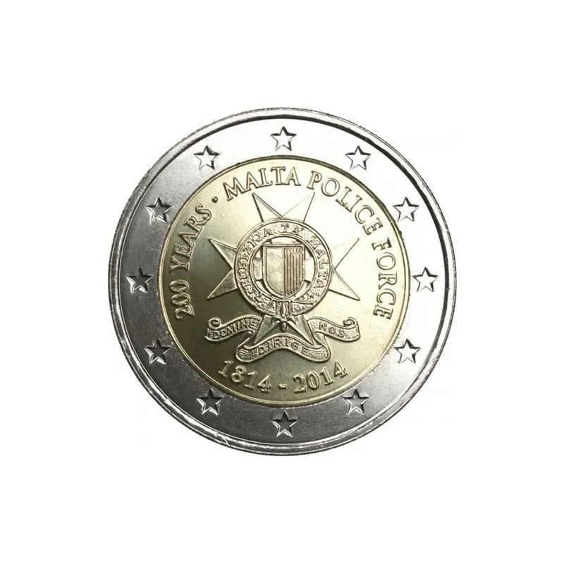 moneda conmemorativa 2 euros Malta 2014 Policia.