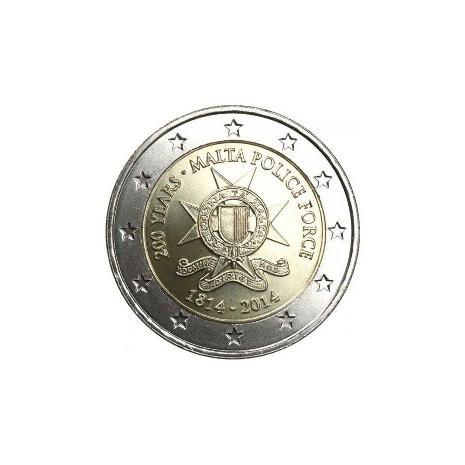 moneda conmemorativa 2 euros Malta 2014 Policia.