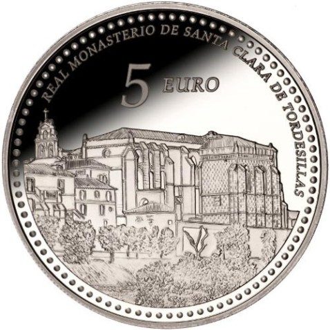 Moneda 2014 Patrimonio Nacional. Monasterio Tordesillas . 5 euro