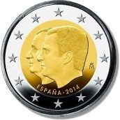moneda conmemorativa 2 euros España 2014 Felipe VI.