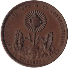 Medalla Barcelona Santa Maria del Mar 1882.