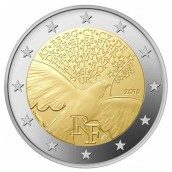 moneda conmemorativa 2 euros Francia 2015 Paz.