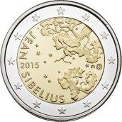 moneda conmemorativa 2 euros Finlandia 2015 Sibelius.