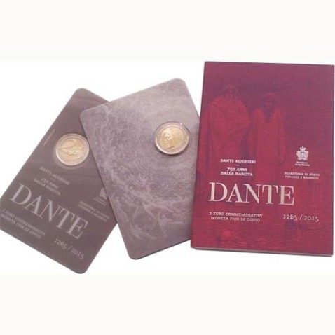 moneda conmemorativa 2 euros San Marino 2015. Dante.