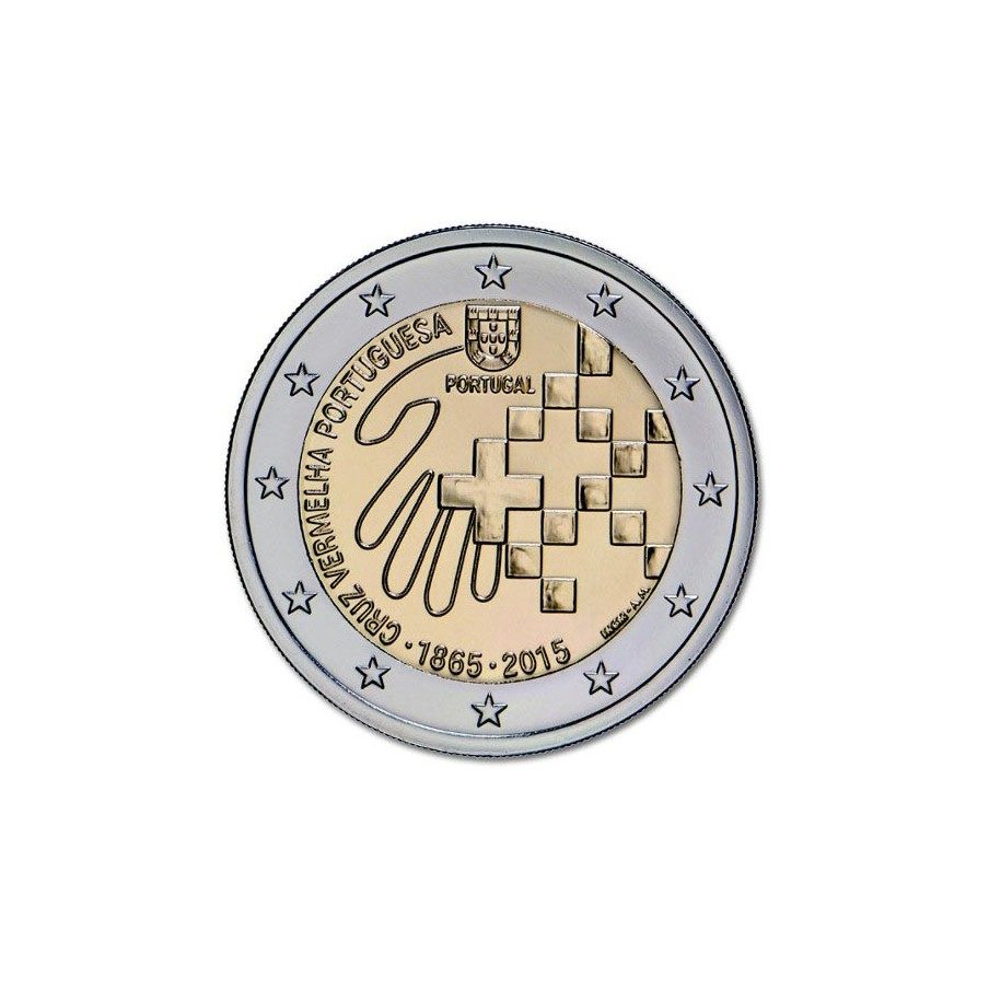 moneda conmemorativa 2 euros Portugal 2015 Cruz Roja.