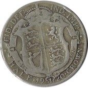 Moneda de plata Half Crown Inglaterra 1920. George V.