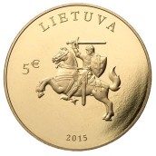 Moneda de Lituania 5 Euros 2015. 25º Aniversario Independencia.