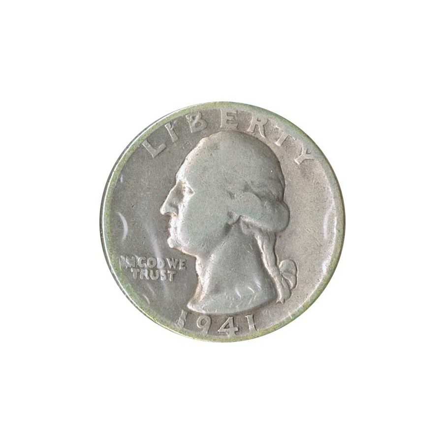 Moneda de plata 1/4 $ Estados Unidos 1941.