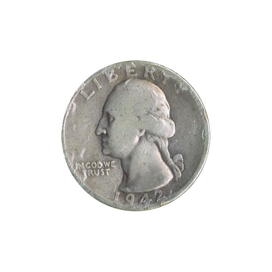 Moneda de plata 1/4 $ Estados Unidos 1942.