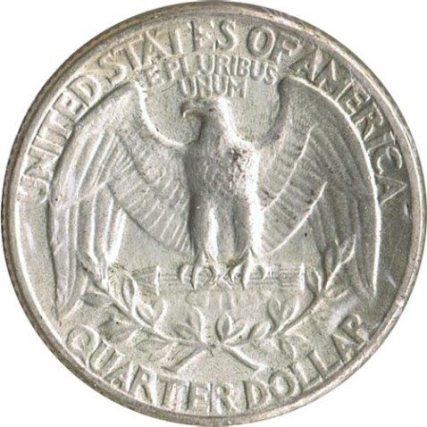 Moneda de plata 1/4 $ Estados Unidos 1944.