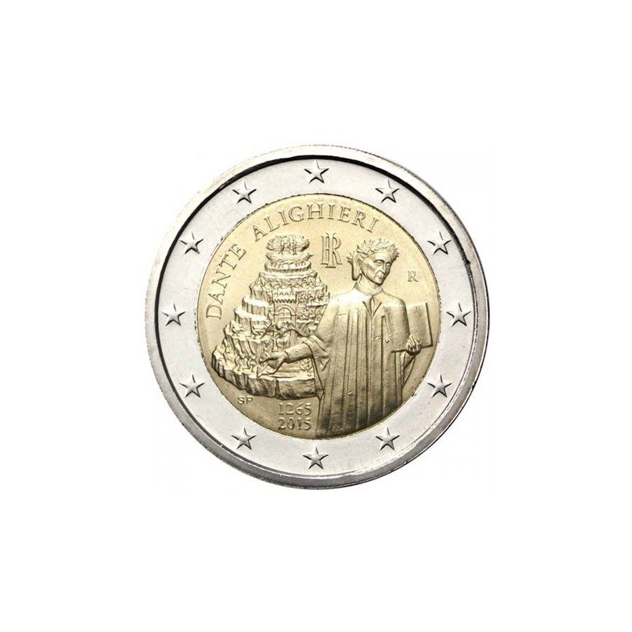 moneda conmemorativa 2 euros Italia 2015 Dante.