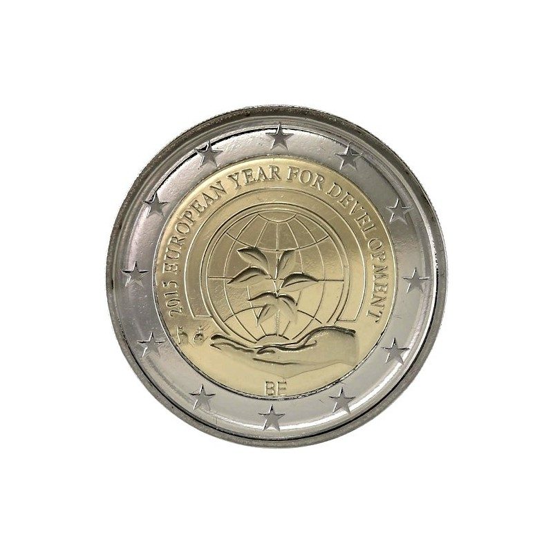 moneda conmemorativa 2 euros Belgica 2015 Año Desarrollo.