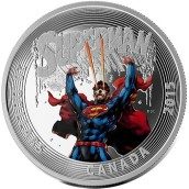 Moneda de plata coloreada 20$ Canada Superman 2015