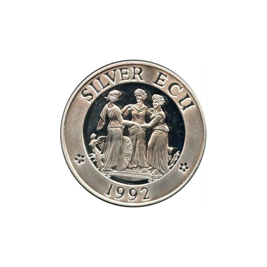 Moneda de plata Silver ECU Europa Gran Bretaña 1992 Proof