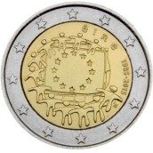 moneda Irlanda 2 euros 2015. 30 Años bandera de Europa.