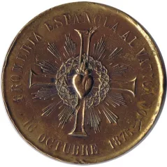 Medalla Papa Pio IX 1ª Romería Española al Vaticano 1876