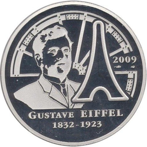 Francia 20 € 2009 Gustave Eiffel 1832-1923. Piedfort.