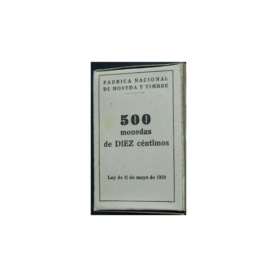 Caja con 500 monedas de DIEZ 10 centimos 1959