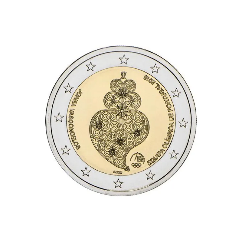 moneda conmemorativa 2 euros Portugal 2016 Equipo Olímpico.
