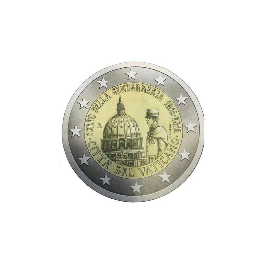 moneda conmemorativa 2 euros Vaticano 2016 Gendarmería.