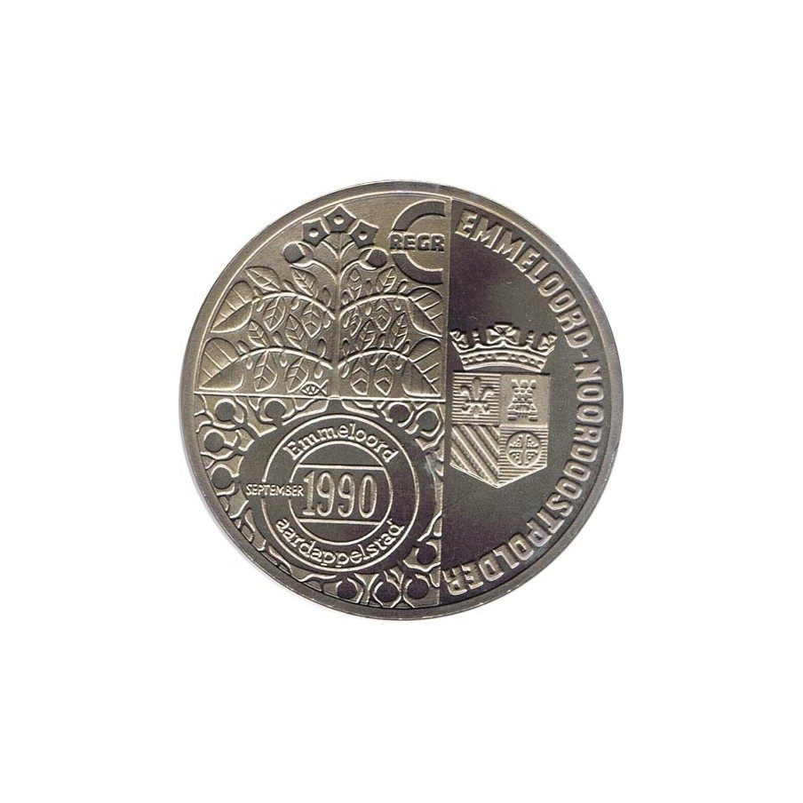 Moneda 2.5 ECU de Holanda 1990 Emmeloord. Níquel.