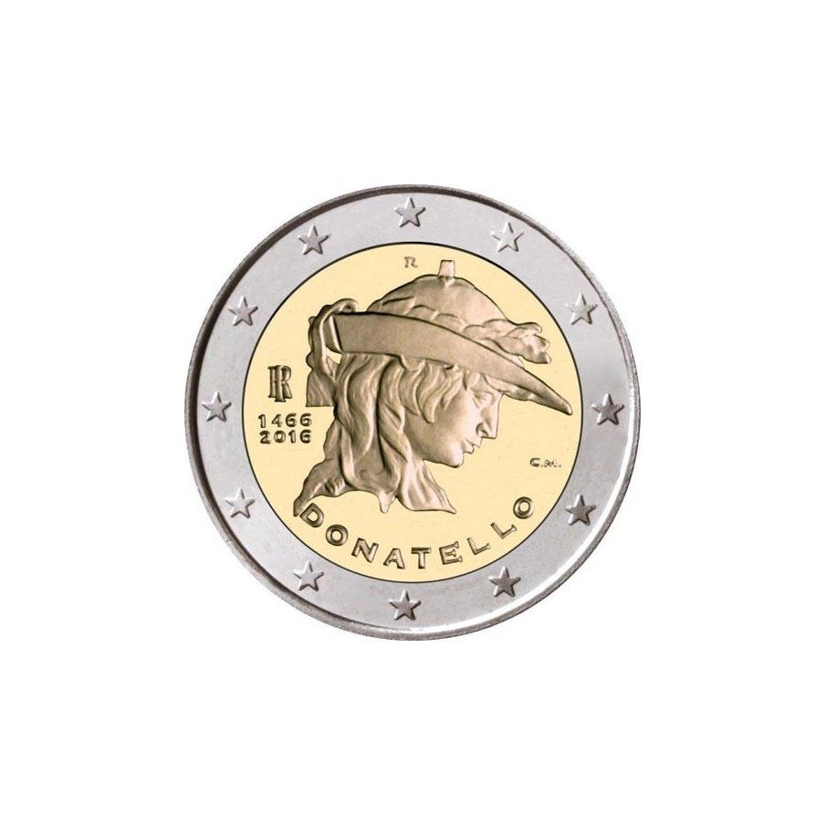 moneda conmemorativa 2 euros Italia 2016 Donatello.