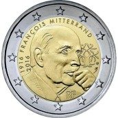 moneda conmemorativa 2 euros Francia 2016 Mitterrand.