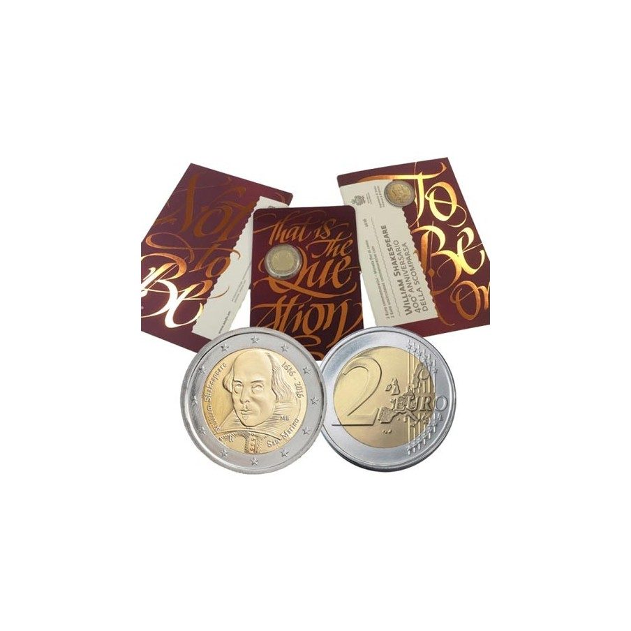 moneda conmemorativa 2 euros San Marino 2016 Shakespeare