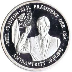 Medalla de plata Bill Clinton President Der USA. Proff